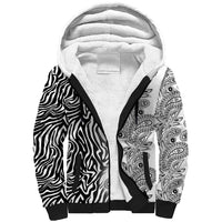 Africa Zebra Mix Paisley Tribal Pattern Sherpa Hoodie - Wonder Print Shop