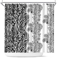 Africa Zebra Mix Paisley Tribal Pattern Shower Curtain