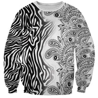 Africa Zebra Mix Paisley Tribal Pattern Sweatshirt - Wonder Print Shop