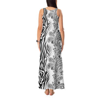 Africa Zebra Mix Paisley Tribal Pattern Tank Maxi Dress - Wonder Print Shop