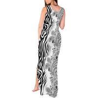 Africa Zebra Mix Paisley Tribal Pattern Tank Maxi Dress - Wonder Print Shop