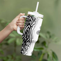 Africa Zebra Mix Paisley Tribal Pattern Tumbler With Handle - Wonder Print Shop