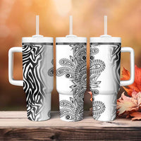 Africa Zebra Mix Paisley Tribal Pattern Tumbler With Handle - Wonder Print Shop