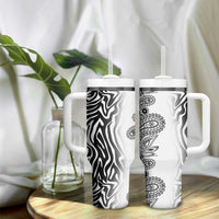 Africa Zebra Mix Paisley Tribal Pattern Tumbler With Handle - Wonder Print Shop