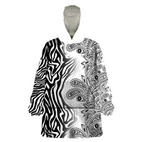 Africa Zebra Mix Paisley Tribal Pattern Wearable Blanket Hoodie - Wonder Print Shop