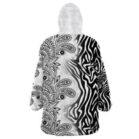 Africa Zebra Mix Paisley Tribal Pattern Wearable Blanket Hoodie - Wonder Print Shop