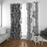 Africa Zebra Mix Paisley Tribal Pattern Window Curtain - Wonder Print Shop