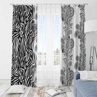 Africa Zebra Mix Paisley Tribal Pattern Window Curtain - Wonder Print Shop