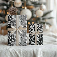 Africa Zebra Mix Paisley Tribal Pattern Wrapping Paper - Wonder Print Shop