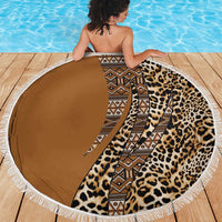 Africa Leopard Mix Native Tribal Pattern Beach Blanket LT9 - Wonder Print Shop