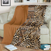 Africa Leopard Mix Native Tribal Pattern Blanket