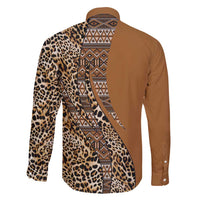 Africa Leopard Mix Native Tribal Pattern Family Matching Long Sleeve Bodycon Dress and Hawaiian Shirt LT9 - Wonder Print Shop