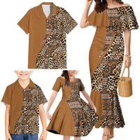 Africa Leopard Mix Native Tribal Pattern Family Matching Mermaid Dress and Hawaiian Shirt LT9 - Wonder Print Shop