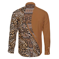 Africa Leopard Mix Native Tribal Pattern Family Matching Off The Shoulder Long Sleeve Dress and Hawaiian Shirt - Wonder Print Shop