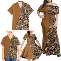 Africa Leopard Mix Native Tribal Pattern Family Matching Off Shoulder Maxi Dress and Hawaiian Shirt LT9 - Wonder Print Shop
