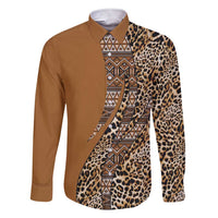 Africa Leopard Mix Native Tribal Pattern Family Matching Short Sleeve Bodycon Dress and Hawaiian Shirt - Wonder Print Shop
