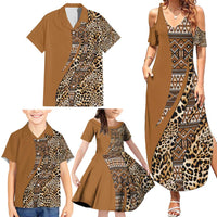 Africa Leopard Mix Native Tribal Pattern Family Matching Summer Maxi Dress and Hawaiian Shirt - Wonder Print Shop