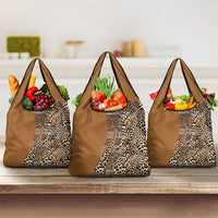 Africa Leopard Mix Native Tribal Pattern Grocery Bag