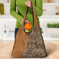 Africa Leopard Mix Native Tribal Pattern Grocery Bag