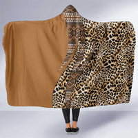 Africa Leopard Mix Native Tribal Pattern Hooded Blanket