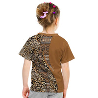 Africa Leopard Mix Native Tribal Pattern Kid T Shirt - Wonder Print Shop
