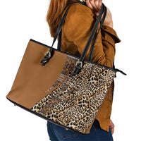Africa Leopard Mix Native Tribal Pattern Leather Tote Bag - Wonder Print Shop