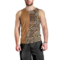 Africa Leopard Mix Native Tribal Pattern Men Tank Top - Wonder Print Shop