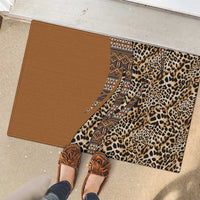 Africa Leopard Mix Native Tribal Pattern Rubber Doormat - Wonder Print Shop