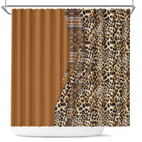 Africa Leopard Mix Native Tribal Pattern Shower Curtain