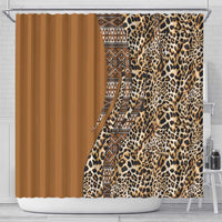 Africa Leopard Mix Native Tribal Pattern Shower Curtain