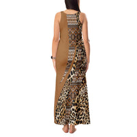 Africa Leopard Mix Native Tribal Pattern Tank Maxi Dress - Wonder Print Shop