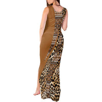 Africa Leopard Mix Native Tribal Pattern Tank Maxi Dress - Wonder Print Shop