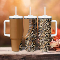 Africa Leopard Mix Native Tribal Pattern Tumbler With Handle - Wonder Print Shop