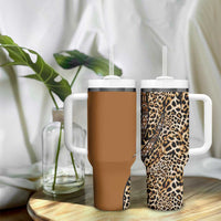 Africa Leopard Mix Native Tribal Pattern Tumbler With Handle - Wonder Print Shop