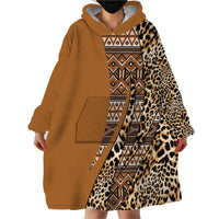 Africa Leopard Mix Native Tribal Pattern Wearable Blanket Hoodie - Wonder Print Shop