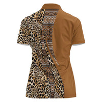Africa Leopard Mix Native Tribal Pattern Women Polo Shirt - Wonder Print Shop