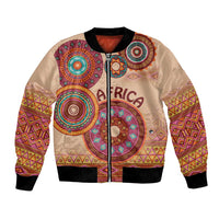 Africa Tribal Traditional Pattern Bomber Jacket Beige Motif LT9 - Wonder Print Shop
