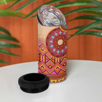 Africa Tribal Traditional Pattern 4 in 1 Can Cooler Tumbler Beige Motif LT9 - Wonder Print Shop
