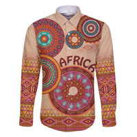 Africa Tribal Traditional Pattern Family Matching Puletasi and Hawaiian Shirt Beige Motif - Wonder Print Shop