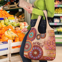 Africa Tribal Traditional Pattern Grocery Bag Beige Motif