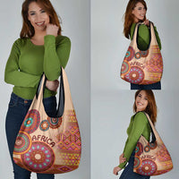 Africa Tribal Traditional Pattern Grocery Bag Beige Motif
