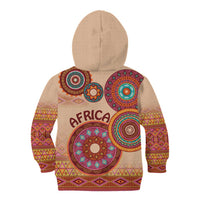 Africa Tribal Traditional Pattern Kid Hoodie Beige Motif - Wonder Print Shop