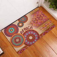 Africa Tribal Traditional Pattern Rubber Doormat Beige Motif - Wonder Print Shop