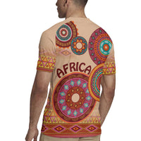 Africa Tribal Traditional Pattern Rugby Jersey Beige Motif - Wonder Print Shop