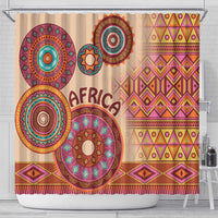 Africa Tribal Traditional Pattern Shower Curtain Beige Motif