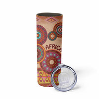 Africa Tribal Traditional Pattern Skinny Tumbler Beige Motif - Wonder Print Shop