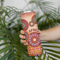 Africa Tribal Traditional Pattern Skinny Tumbler Beige Motif - Wonder Print Shop