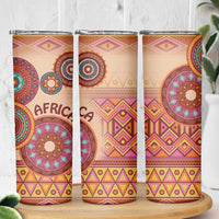 Africa Tribal Traditional Pattern Skinny Tumbler Beige Motif - Wonder Print Shop