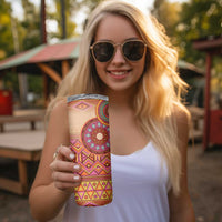 Africa Tribal Traditional Pattern Skinny Tumbler Beige Motif - Wonder Print Shop
