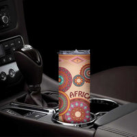 Africa Tribal Traditional Pattern Skinny Tumbler Beige Motif - Wonder Print Shop